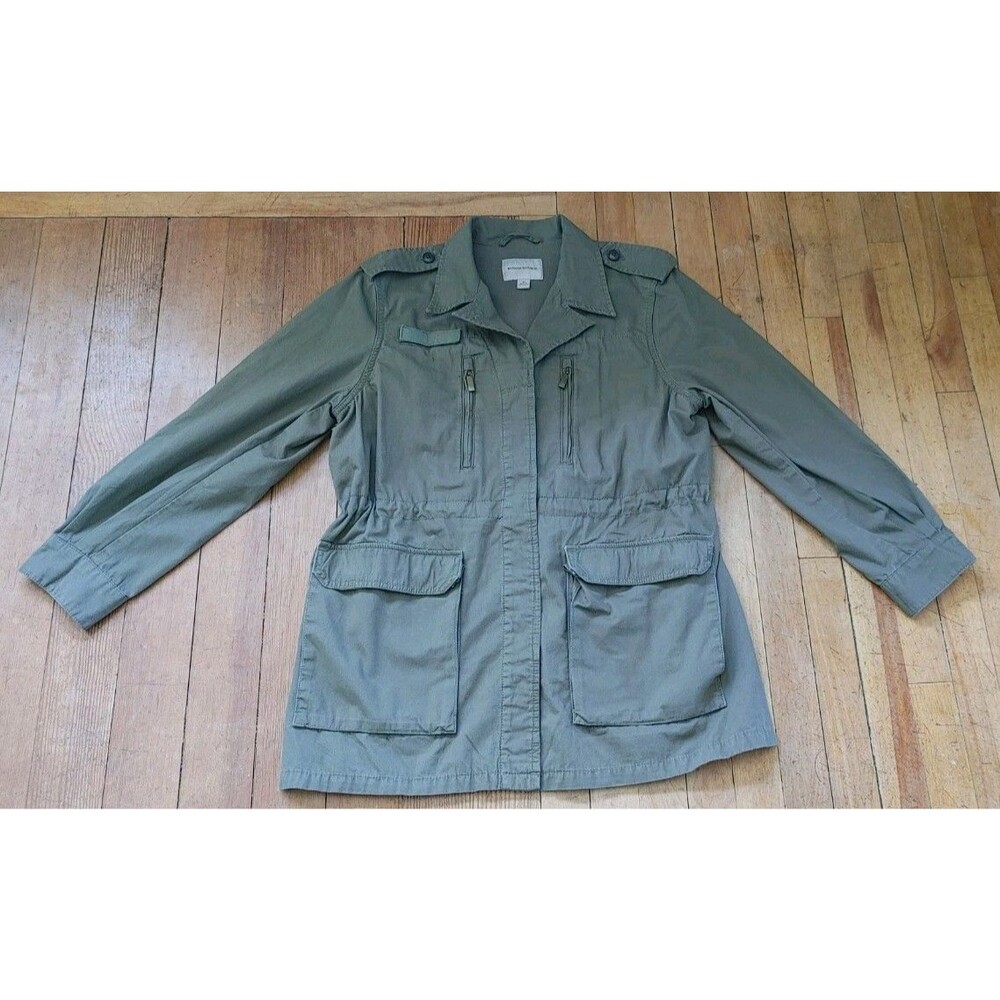 Banana Republic Womens French Military Vegan Utility Jacket Parka Green Size M